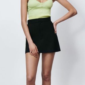 Black Zara linen blend mini skirt